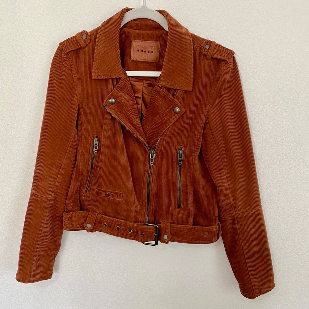 BLANKNYC Caramel Brown Corduroy Moto Jacket